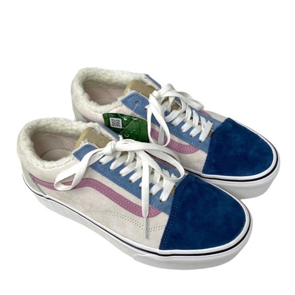 VANS Old Skool Platform For Women Sherpa Suede Multi Low Top Shoes VN0A7Q5MMUL - Picture 4 of 10